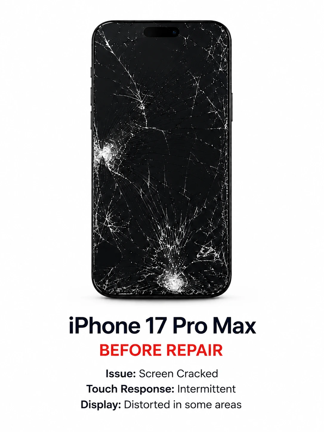 17 Pro Max Screen Repair before